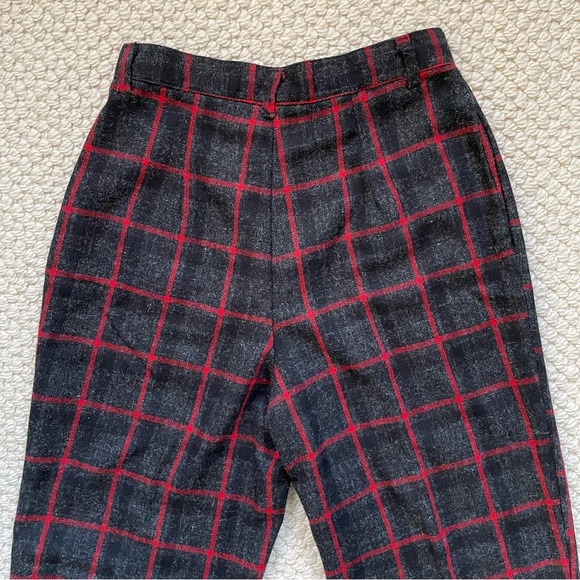 Vintage 80s plaid wool blend pants - Picture 10 of 12